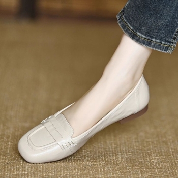 Ελαφριά γυναικεία loafers με τετράγωνη μύτη και μαλακή σόλα, slip-on, γαλλικού στυλ, 2026 νέο
