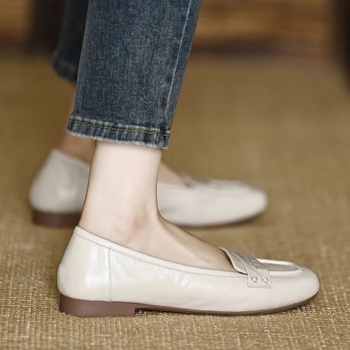 Ελαφριά γυναικεία loafers με τετράγωνη μύτη και μαλακή σόλα, slip-on, γαλλικού στυλ, 2026 νέο