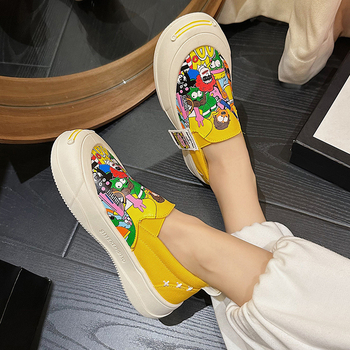 Γυναικείοι Mary Jane loafers από καμβά με παχιά σόλα, slip-on casual sneakers για άνοιξη και καλοκαίρι