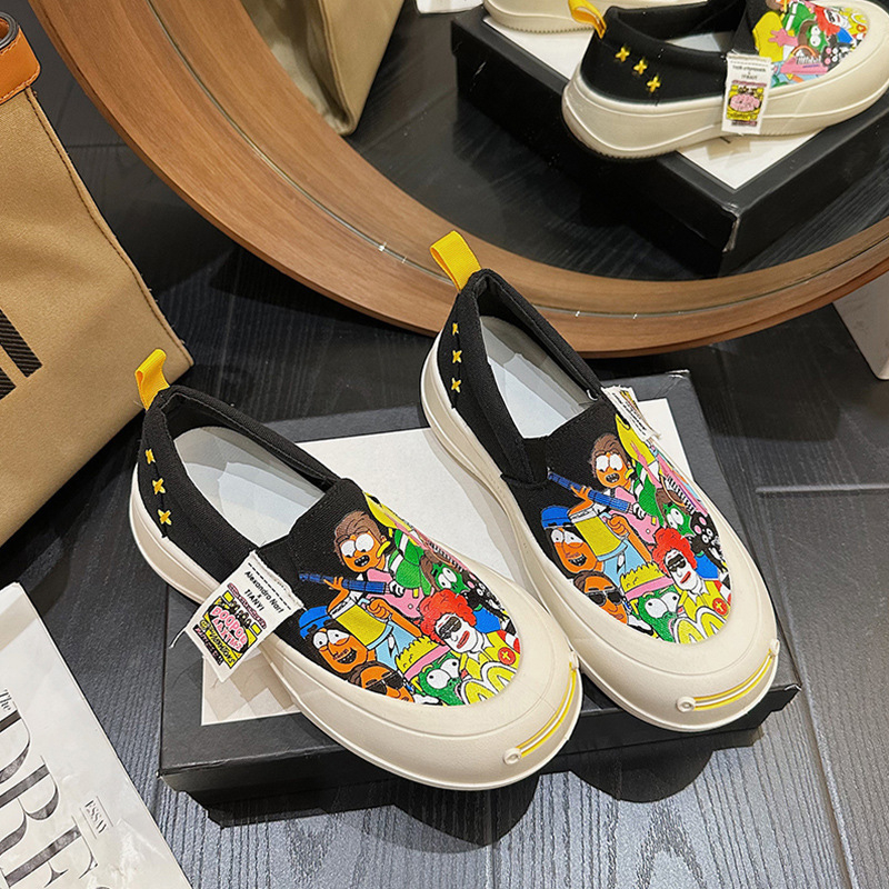 Γυναικείοι Mary Jane loafers από καμβά με παχιά σόλα, slip-on casual sneakers για άνοιξη και καλοκαίρι