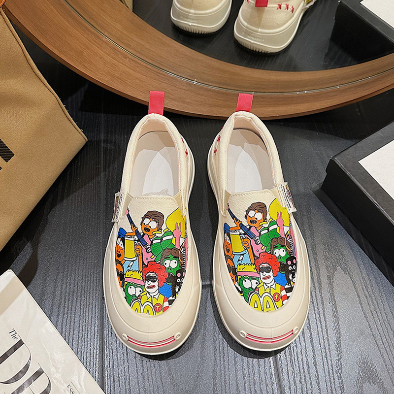 Γυναικείοι Mary Jane loafers από καμβά με παχιά σόλα, slip-on casual sneakers για άνοιξη και καλοκαίρι