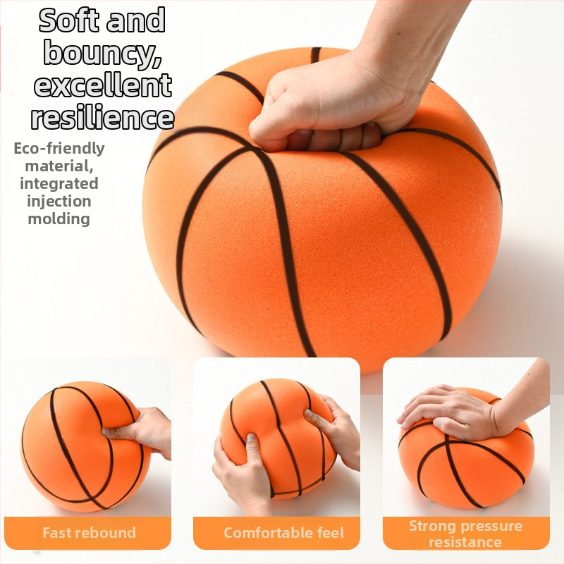 Tichá basketbalová lopta do interiéru pre deti, PU materiál, nepúšťa sa, veľkosti 18/21/24 cm.