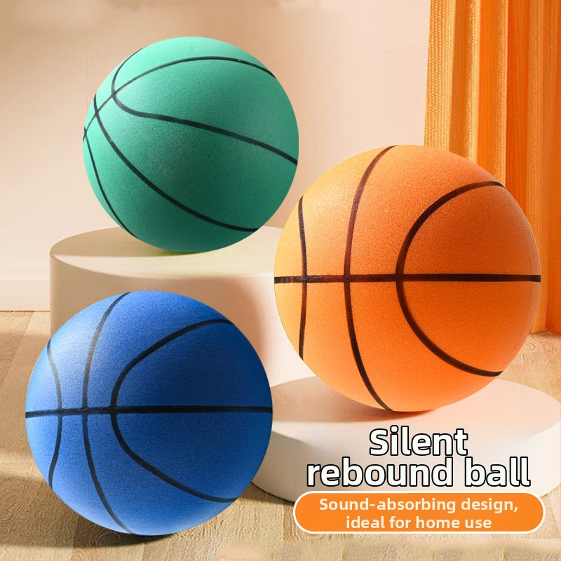 Tichá basketbalová lopta do interiéru pre deti, PU materiál, nepúšťa sa, veľkosti 18/21/24 cm.
