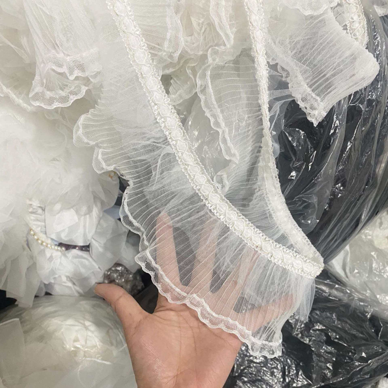 Organza čipka rub zavjese i suknje, plisirani rub zavjese, DIY ručna izrada