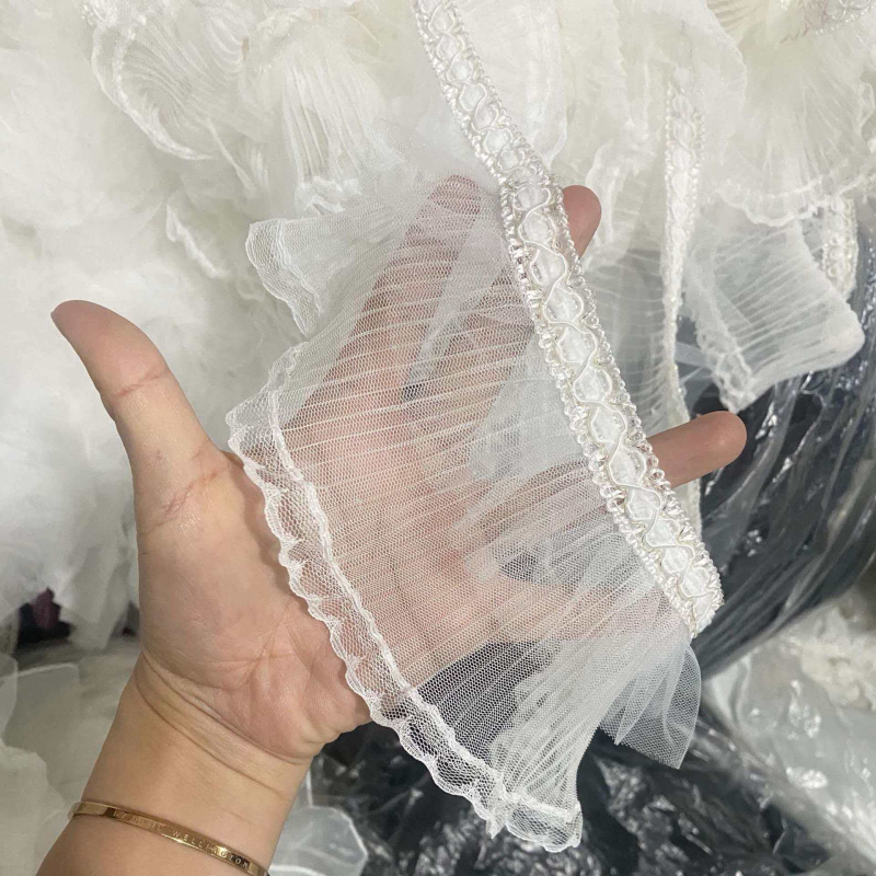 Organza čipka rub zavjese i suknje, plisirani rub zavjese, DIY ručna izrada