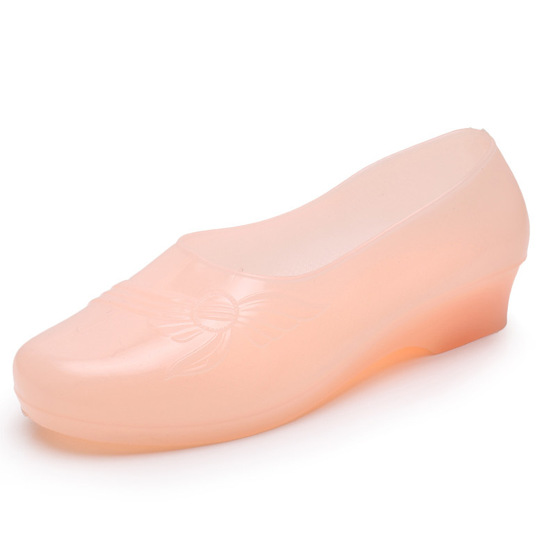 Ghete de ploaie din PVC stil jelly, toc mic, gleznă scurtă