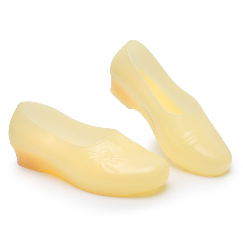 Ghete de ploaie din PVC stil jelly, toc mic, gleznă scurtă