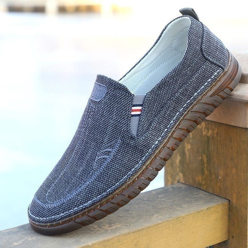 Ανδροϊκά δροσερά υφασμάτινα καμβά slip-on, casual, με στρογγυλή μύτη και μαλακή σόλα