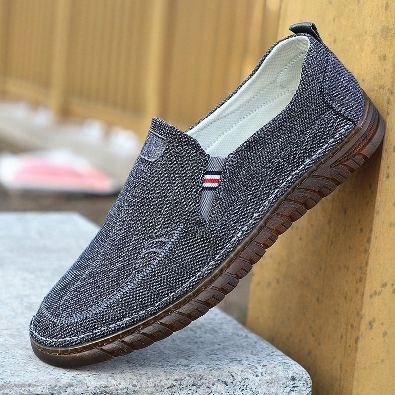 Ανδροϊκά δροσερά υφασμάτινα καμβά slip-on, casual, με στρογγυλή μύτη και μαλακή σόλα