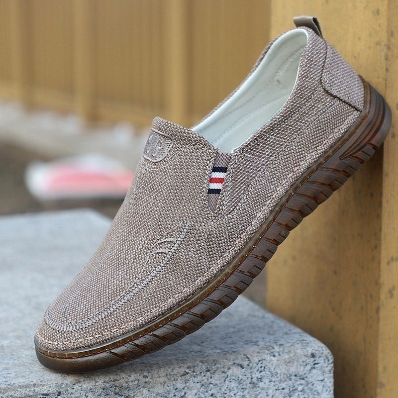 Ανδροϊκά δροσερά υφασμάτινα καμβά slip-on, casual, με στρογγυλή μύτη και μαλακή σόλα