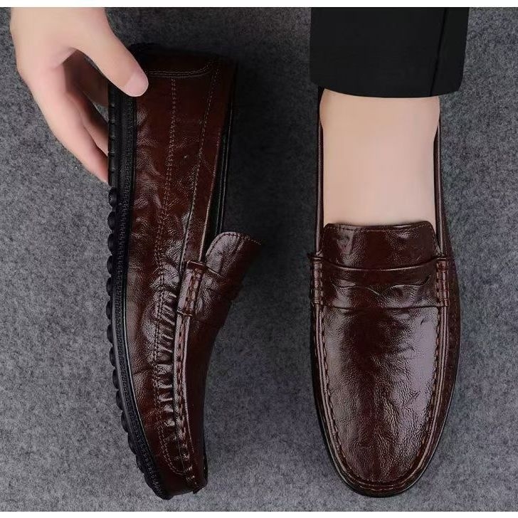 Ανδρικά loafers από μαλακό δέρμα, καλοκαιρινά, slip-on με αναπνέουσα σόλα καουτσούκ, μοντέλο 2026
