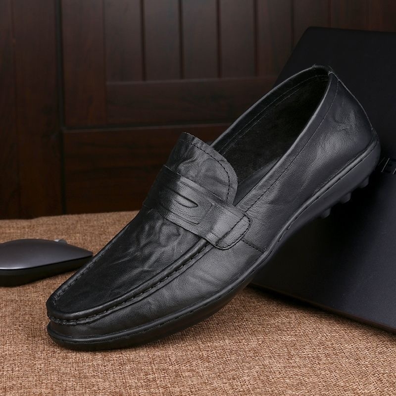 Ανδρικά loafers από μαλακό δέρμα, καλοκαιρινά, slip-on με αναπνέουσα σόλα καουτσούκ, μοντέλο 2026