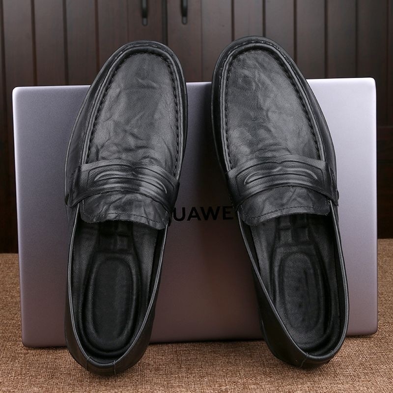 Ανδρικά loafers από μαλακό δέρμα, καλοκαιρινά, slip-on με αναπνέουσα σόλα καουτσούκ, μοντέλο 2026
