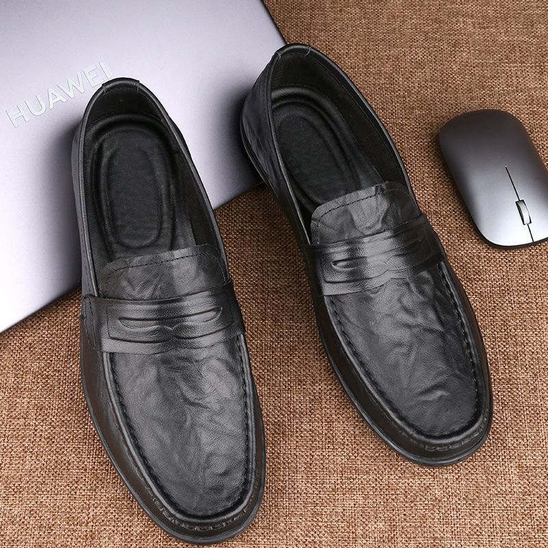 Ανδρικά loafers από μαλακό δέρμα, καλοκαιρινά, slip-on με αναπνέουσα σόλα καουτσούκ, μοντέλο 2026