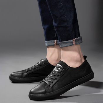 1967 Zászlóshajó minden évszakra – Férfi fehér bőr sneakers, Slip-On, megerősített varrással, casual alacsony talpú