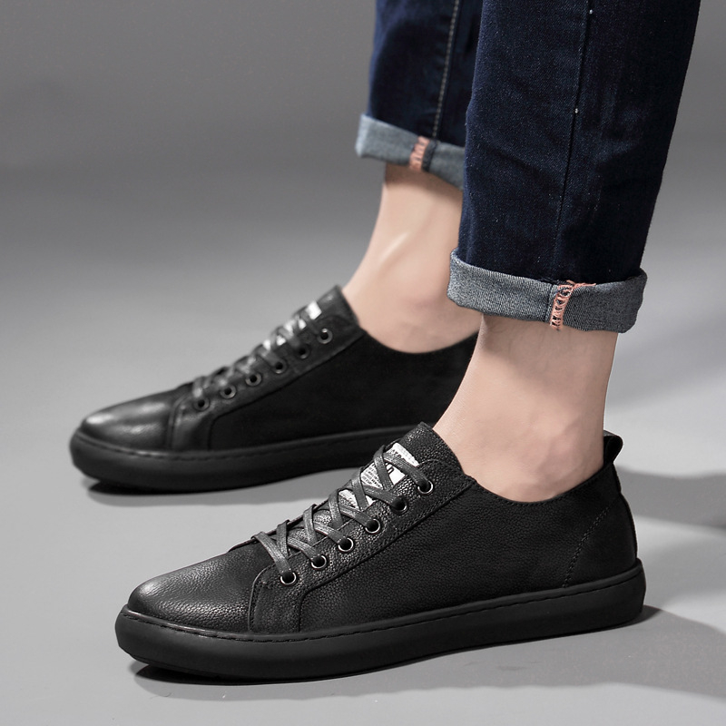 1967 Zászlóshajó minden évszakra – Férfi fehér bőr sneakers, Slip-On, megerősített varrással, casual alacsony talpú