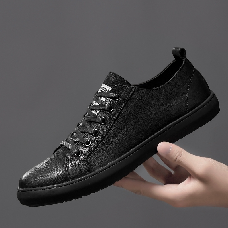 1967 Zászlóshajó minden évszakra – Férfi fehér bőr sneakers, Slip-On, megerősített varrással, casual alacsony talpú