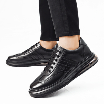 Ανδρικά/γυναικεία δερμάτινα brogue παπούτσια, casual, με φινίρισμα σκάλισμα χρώματος και παχιά σόλα