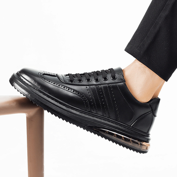 Ανδρικά/γυναικεία δερμάτινα brogue παπούτσια, casual, με φινίρισμα σκάλισμα χρώματος και παχιά σόλα