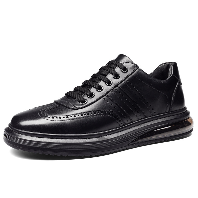Ανδρικά/γυναικεία δερμάτινα brogue παπούτσια, casual, με φινίρισμα σκάλισμα χρώματος και παχιά σόλα