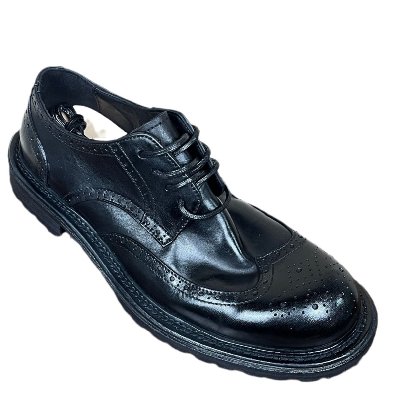 Kiváló minőségű férfi elegáns bőrcipő brogue mintákkal, Goodyear bőrtalppal, bőr belsővel, retro esküvői cipő
