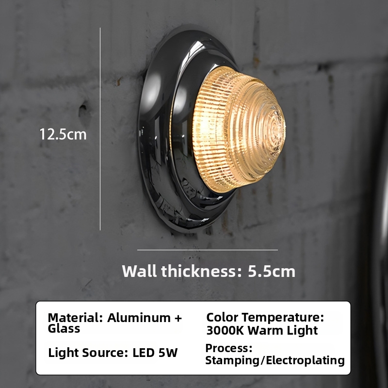 Americká retro malá nástenná lampa v štýle Bauhaus z polovice minulého storočia do kaviarní a barov, chodieb a schodísk, LED ambientné nástenné svietidlo