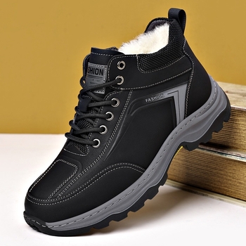 Is Pantofi de iarnă pentru bărbați, ghete înalte, căptușite cu fleece, purtare outdoor casual