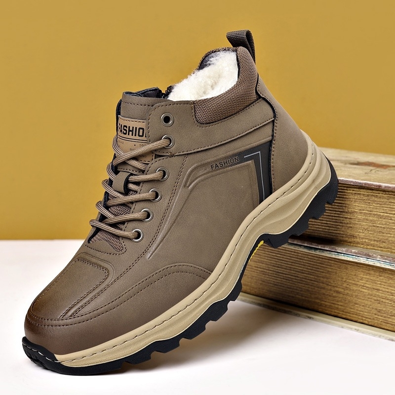 Is Pantofi de iarnă pentru bărbați, ghete înalte, căptușite cu fleece, purtare outdoor casual