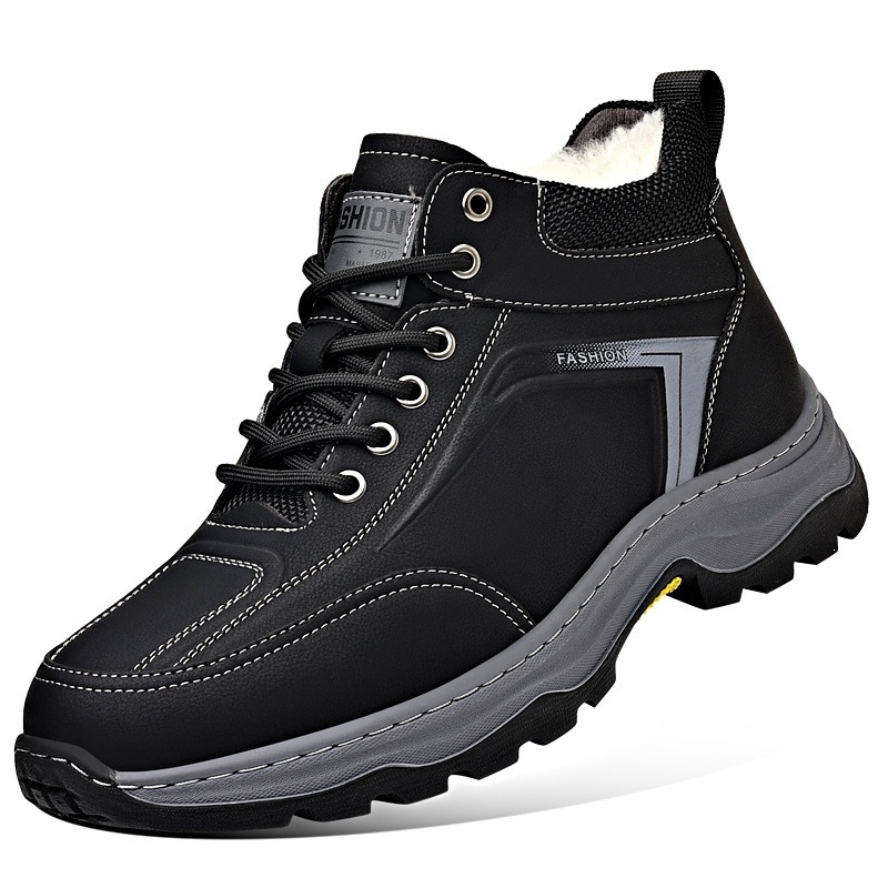 Is Pantofi de iarnă pentru bărbați, ghete înalte, căptușite cu fleece, purtare outdoor casual
