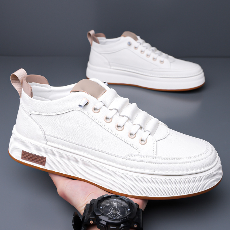2026 férfi fehér sneaker, légáteresztő felsőrész, vastag talp, mindennapi, minimalist slip-on