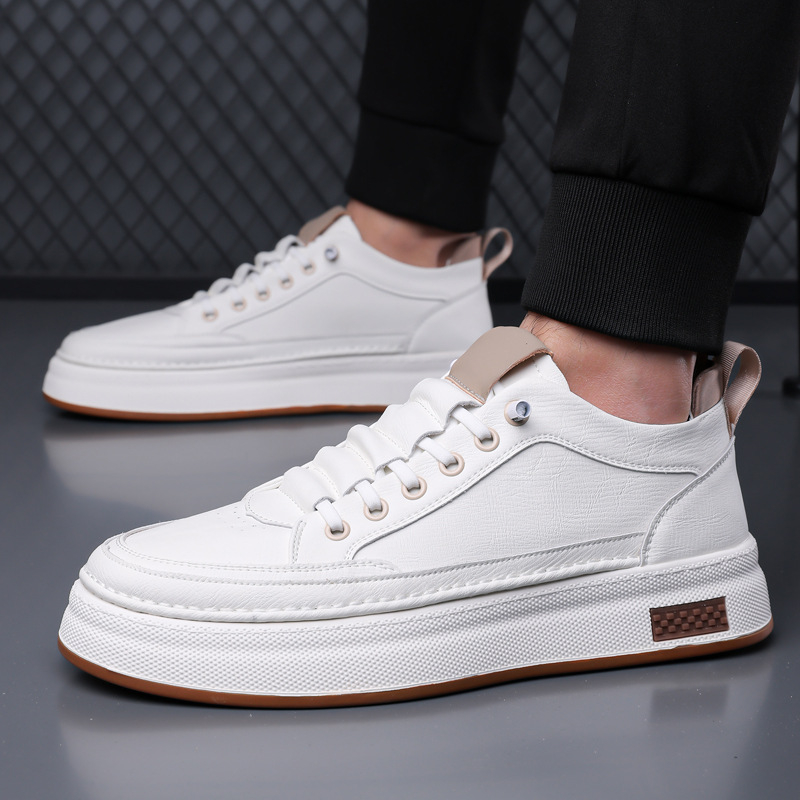 2026 férfi fehér sneaker, légáteresztő felsőrész, vastag talp, mindennapi, minimalist slip-on