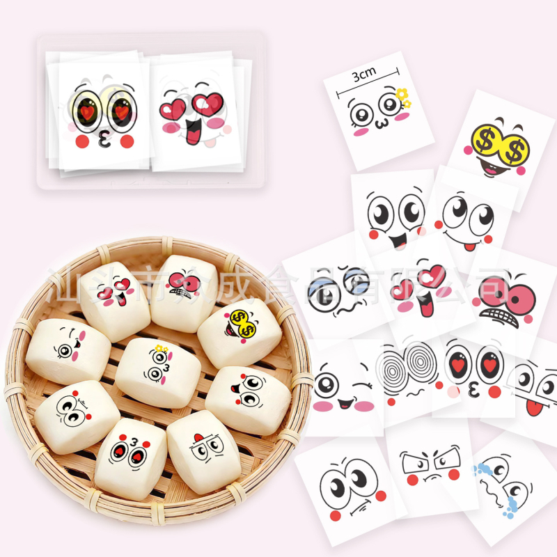Gluténtartalmú rizs waférpapír sütéshez, matricák emoji a süteményekhez