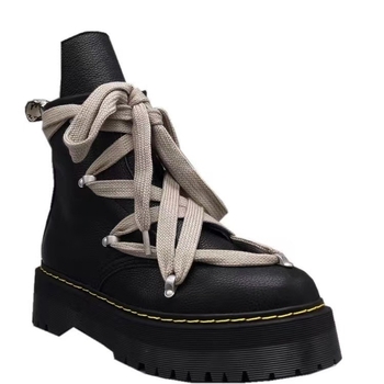 Ghete Martin în colaborare Owen, stea cu șase colțuri, piele naturală, șiret, talpă groasă, unisex