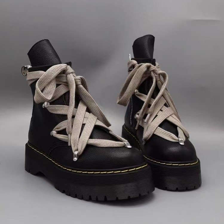 Ghete Martin în colaborare Owen, stea cu șase colțuri, piele naturală, șiret, talpă groasă, unisex