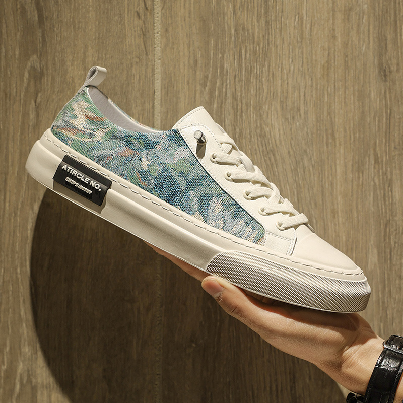 2026 új divat minden évszakra – virágos vászon slip-on férfi cipő, kényelmes hétköznapi sneaker