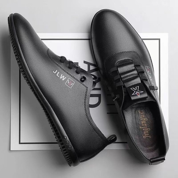 2025 Νέα ανδρικά PU δερμάτινα loafers - μαλακή σόλα, casual επιχειρηματικά παπούτσια, διαπνοή, αντιολισθητικά, στρογγυλή μύτη