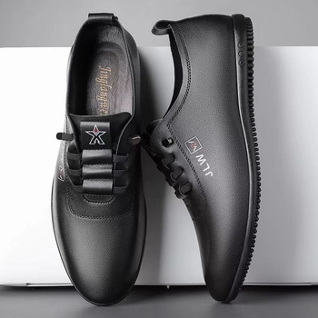 2025 Νέα ανδρικά PU δερμάτινα loafers - μαλακή σόλα, casual επιχειρηματικά παπούτσια, διαπνοή, αντιολισθητικά, στρογγυλή μύτη