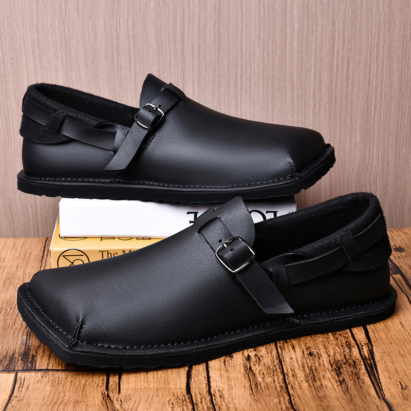 Ανδρικά δερμάτινα παπούτσια slip-on, φθινοπωρινό 2025, υψηλής ποιότητας casual παπούτσια