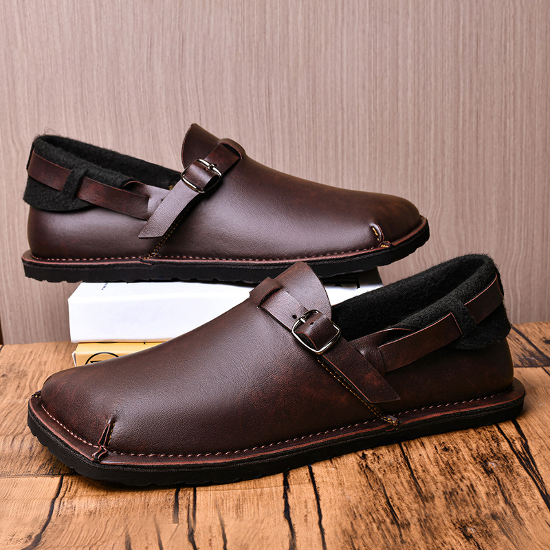 Ανδρικά δερμάτινα παπούτσια slip-on, φθινοπωρινό 2025, υψηλής ποιότητας casual παπούτσια