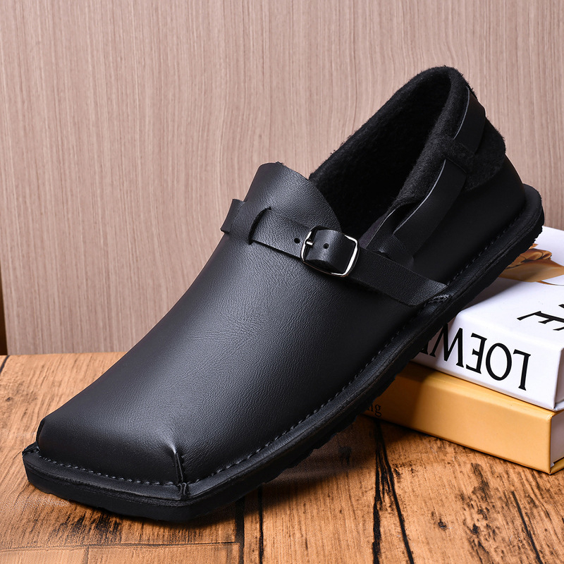 Ανδρικά δερμάτινα παπούτσια slip-on, φθινοπωρινό 2025, υψηλής ποιότητας casual παπούτσια