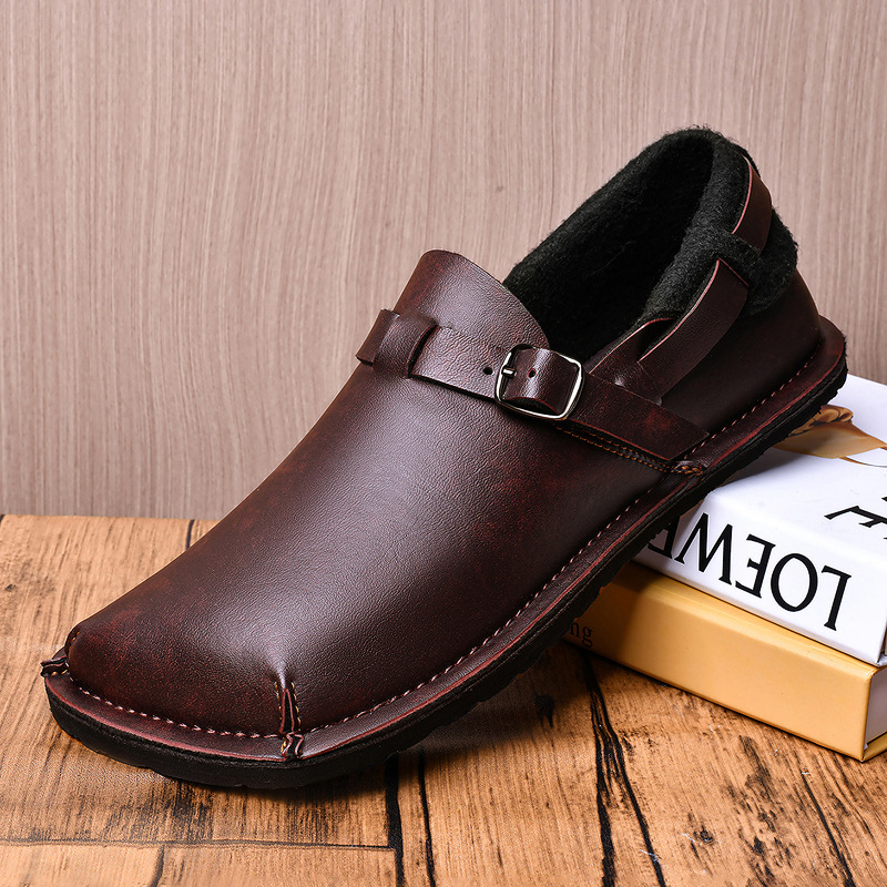 Ανδρικά δερμάτινα παπούτσια slip-on, φθινοπωρινό 2025, υψηλής ποιότητας casual παπούτσια