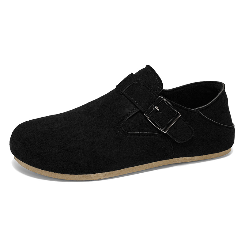 Ανδρικά loafers από σουέδερ δέρμα αγελάδας με φλις επένδυση, slip-on, με παχιά σόλα για φθινόπωρο
