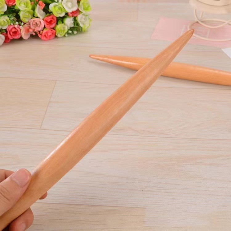 Két végű, hegyes végű fa nyújtófa dumpling és baozi tészta kinyújtásához – 30/40/50 cm