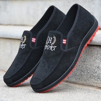 Férfiak számára kényelmes slip-on tornacipő, fűző nélkül, kerek orr, alacsony sarka, lélegző bélés, mindennapi viselet