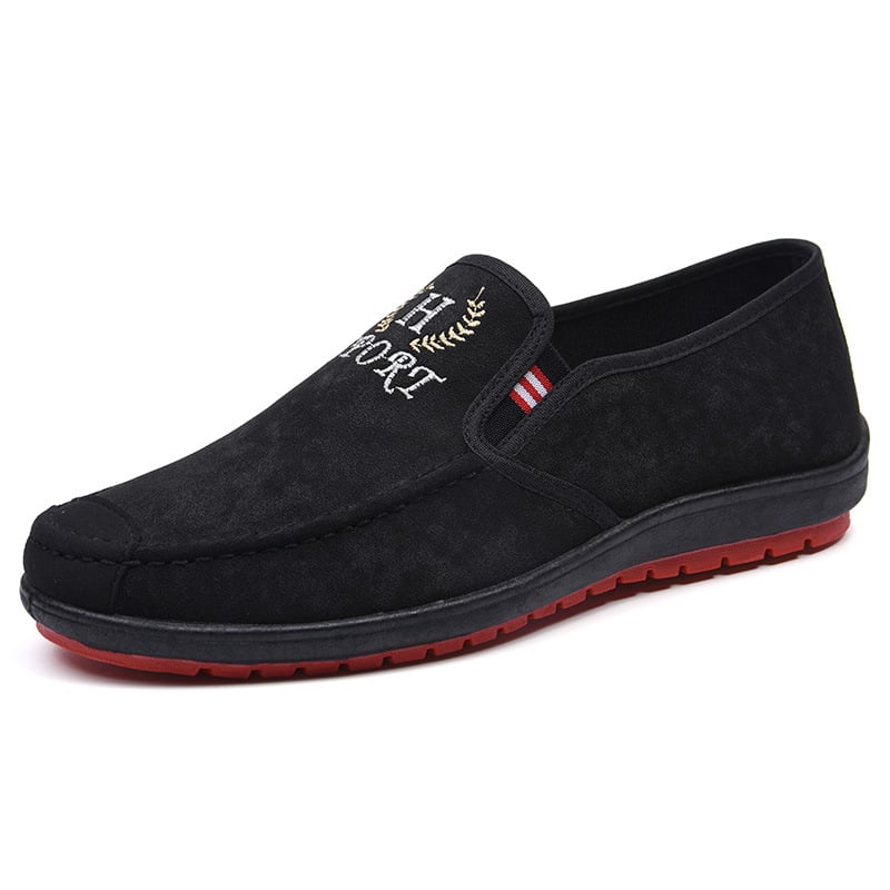 Férfiak számára kényelmes slip-on tornacipő, fűző nélkül, kerek orr, alacsony sarka, lélegző bélés, mindennapi viselet