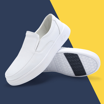 Ανδρικά δερμάτινα slip-on παπούτια για επίσημο και business casual, άνετη επίπεδη σόλα, στρογγυλή μύτη