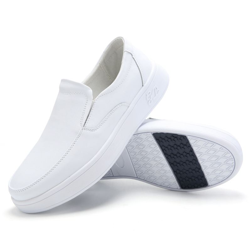 Ανδρικά δερμάτινα slip-on παπούτια για επίσημο και business casual, άνετη επίπεδη σόλα, στρογγυλή μύτη