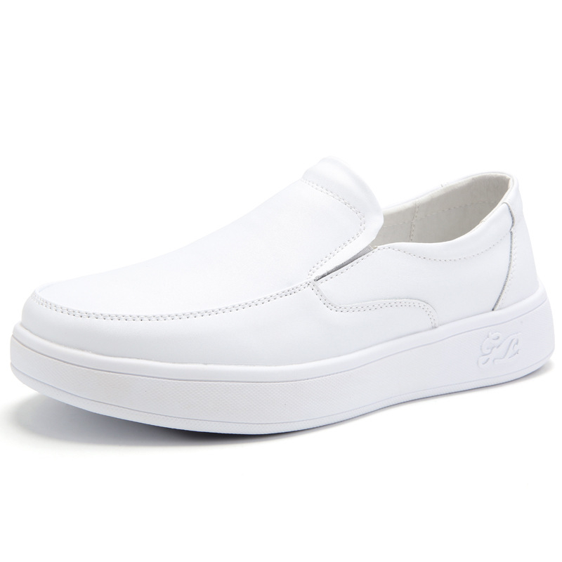 Ανδρικά δερμάτινα slip-on παπούτια για επίσημο και business casual, άνετη επίπεδη σόλα, στρογγυλή μύτη