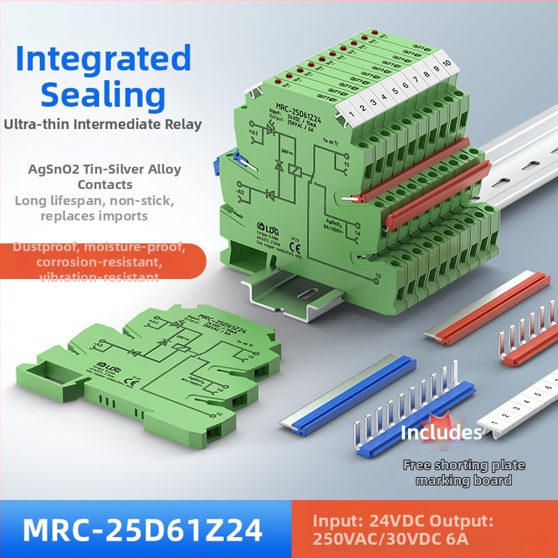 MRC-25D61Z24 Ultratenký 24V DC reléový modul na DIN lištu s kontaktmi NO/NC