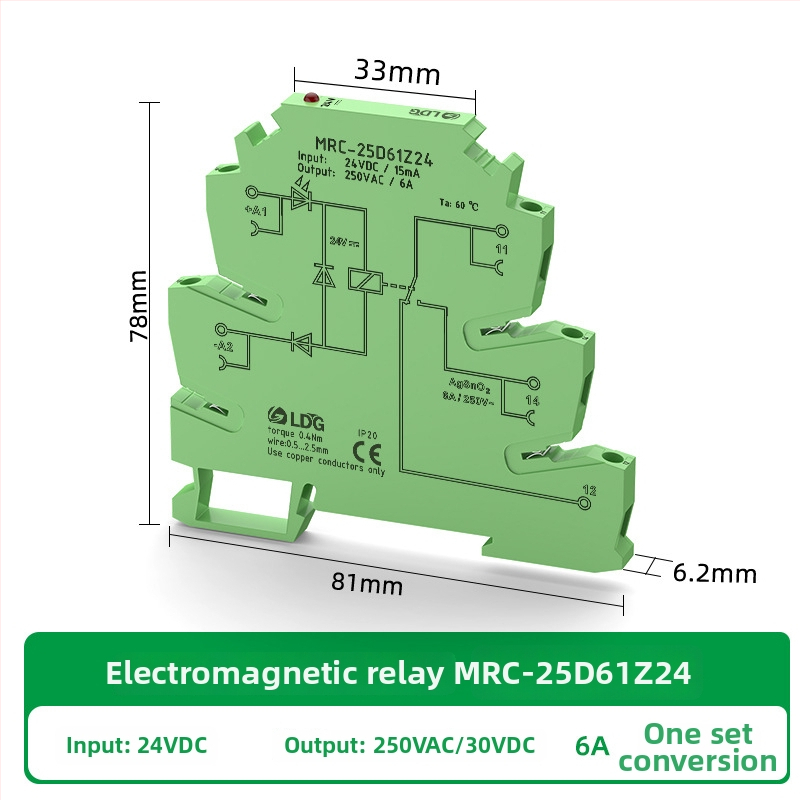MRC-25D61Z24 Ultratenký 24V DC reléový modul na DIN lištu s kontaktmi NO/NC
